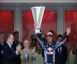 yapboz Mark Webber Monte-Carlo, Monako Grand Prix (2010) onun zaferi kutladı